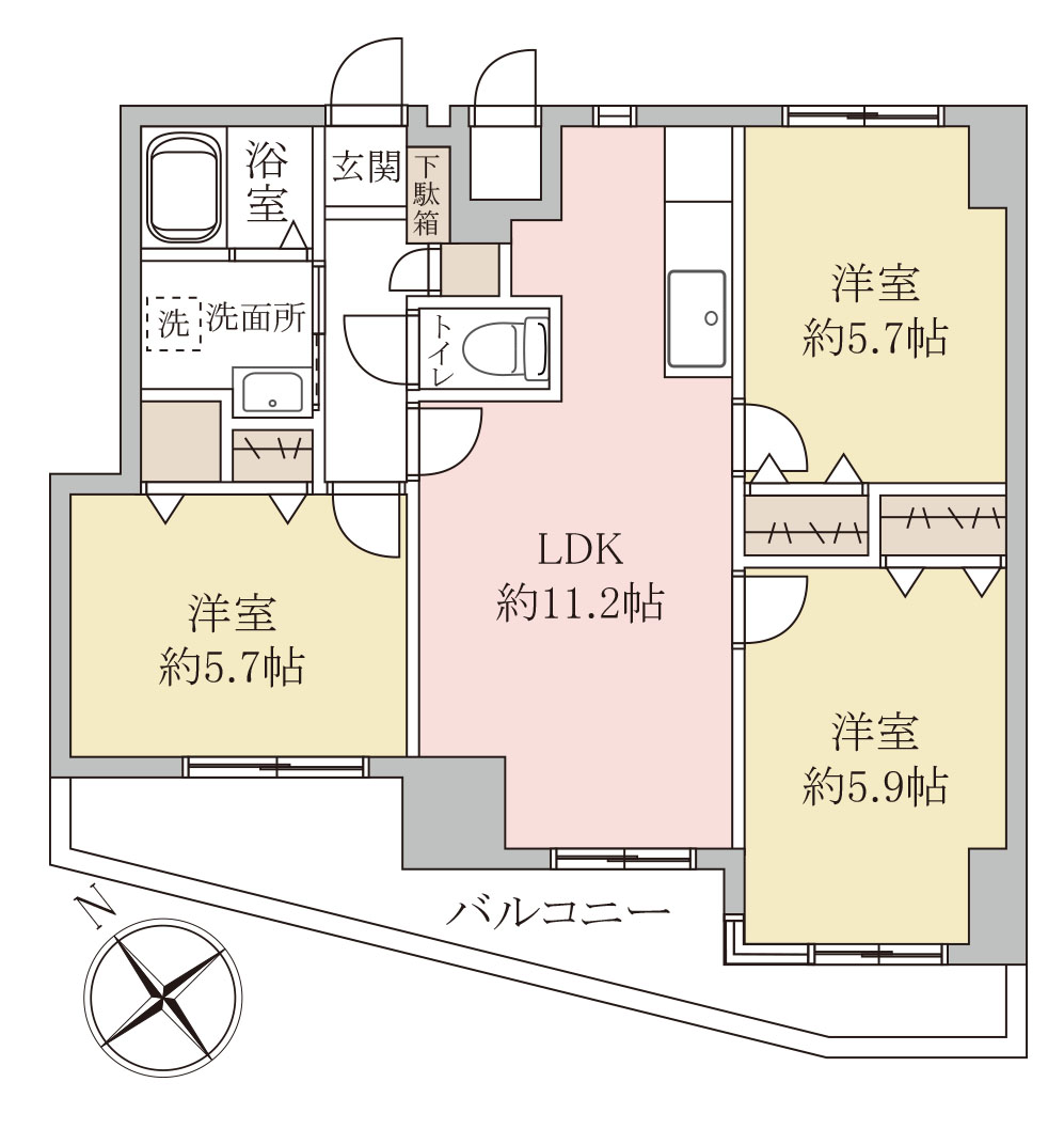 最上階で陽当たり・通風良好です。